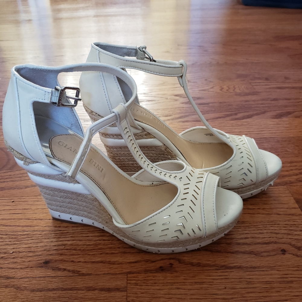 Gianni Bini Cream Wedge Espadrille Heels